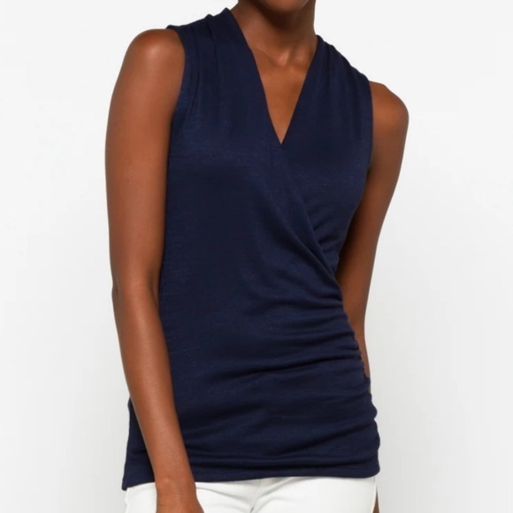 Benni Wrap Front Ruched Knit Top - Picture 1 of 11